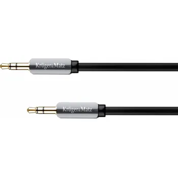 Audio kabel Kruger&Matz kabel Jack 3,5 mm - Jack 3,5 mm 1,5 m šedý (KM0338)
