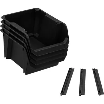 Úložný box STANLEY 4 středně černé úložné přihrádky