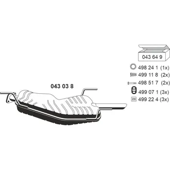 Výfukový systém Zadní tlumič výfuku ERNST 043038
