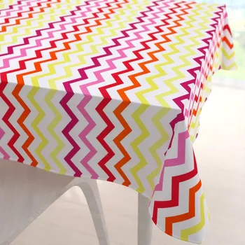 ubrus Bavlněný čtvercový ubrus Sandra SA-379 Žluto-růžovo-červené cik-cak proužky 60x60 cm