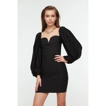 Dámské šaty Dámské šaty Trendyol TPRSS21EL0192/BLACK Trendyol černá 1424724