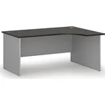 Rohový kancelářský psací stůl PRIMO GRAY, 160x120 cm, pravý, šedá/wenge