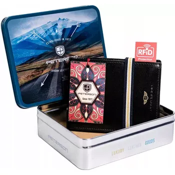 Peněženka Peterson Pánská peněženka v dárkové krabici - PTN 304E-5774 BLACK RFID