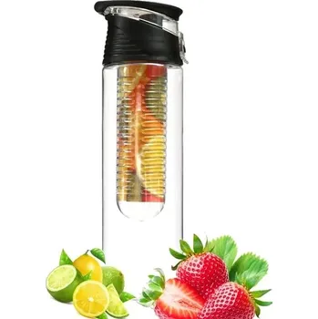 Láhev s filtrem na ovoce | láhev s difúzerem - černá,800ml