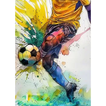 Plakát Plakát, Obraz - Sport Watercolor Football, Justyna Jaszke