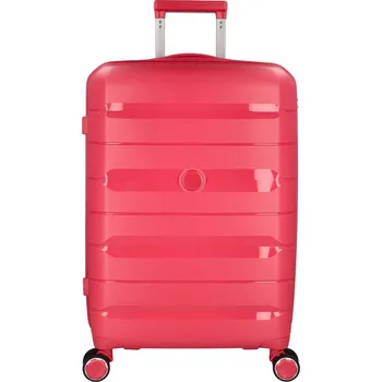 Cestovní plastový kufr Hesol velikost M, růžovo-červený