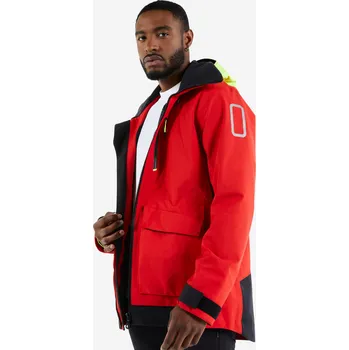 Pánská móda DECATHLON Pánská jachtařská nepromokavá větruodolná bunda Sailing 500 XL ČERVENÁ|ŽLUTÁ