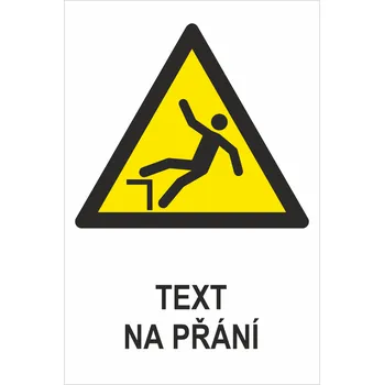 Výstraha pád ISO 7010 - Váš text samolepící PVC fólie 300x200 mm