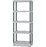 Artplast Plastový regál, šedé police, 1750x700x350 mm