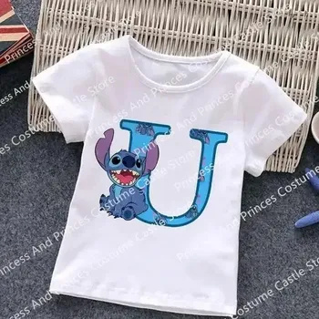 Dětské tričko s písmenkem z abecedy Lilo & Stitch Varianta: U, Velikost: 130