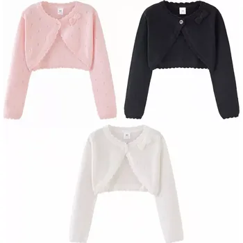 Bolerko Bolerko dětské pletené k šatům bílé, růžové, černé