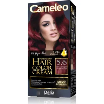 Barva na vlasy Delia Cameleo HCC Omega+ permanentní barva č. 5,6 Tmavý mahagon 1 bal.