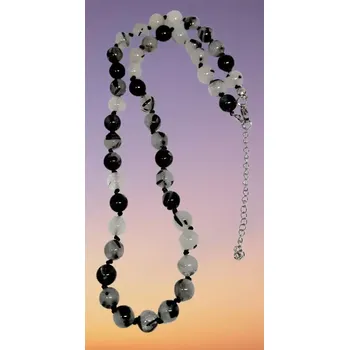 Náhrdelník Křišťál s turmalínem náhrdelník s chirurgickou ocelí