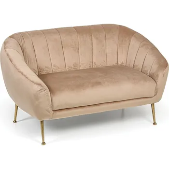 Křeslo Semišová pohovka MARLENE, dvoumístná, béžová