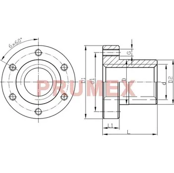 Matice Matice trapézová kruhová přírubová levý závit DIN 103 Tr18x4 bronz