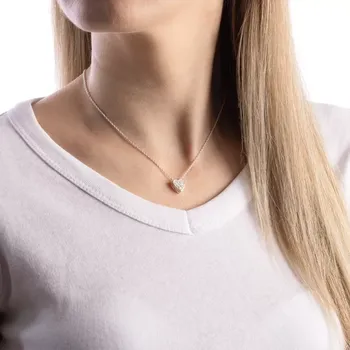 Náhrdelník Náhrdelník ze stříbra 925 - srdce se zirkony, vyřezávaný nápis MOM