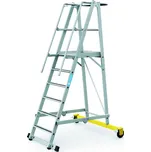 ZARGES Hliníkový skládací plošinový žebřík, 6 příček, výška plošiny 1,6 m
