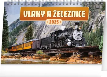 Kalendář Presco Group Stolní kalendář Vlaky a železnice 2025
