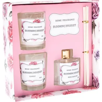 Svíčka Casa de Engel Vonný difuzér 50 ml + 2x vonná svíčka 80g - rozkvetlá kytice