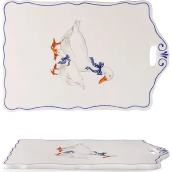 Hmoždíř Prkénko s úchytkou 27 cm, husy, český porcelán, Leander