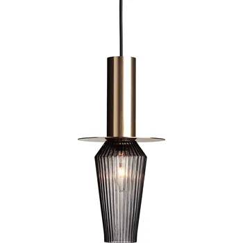 DESIGN BY US Závěsné svítidlo Harakiri, zlatá/kouřově šedá zlatá, kouřově šedá 1 x 40 W - Doprava zdarma