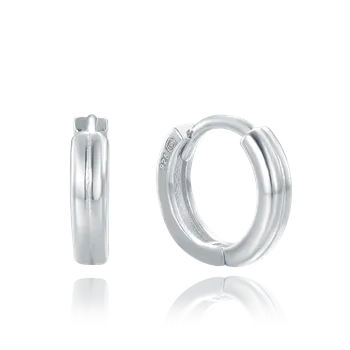 Náušnice MINET Minimalistické stříbrné náušnice dvojité kroužky JMAN0552SE00