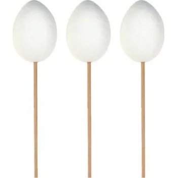 Velikonoční dekorace Vajíčka z buničiny k nazdobení - zápich 6 cm+ špejle (12 ks)