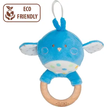 ELFIKI EKO FRIENDLY MĚKOUŠCI Chrastítko s dřevěným kousátkem ptáček Pipo IG-0114