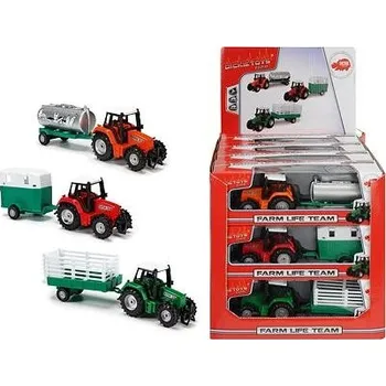 Dickie Traktor kovový s přívěsem 18 cm,více druhů