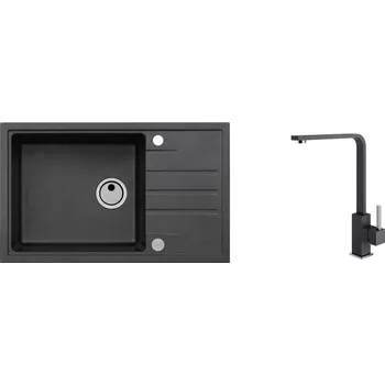 Granitový dřez Set Alveus Intermezzo 130 Black 91 + Afra Black 91