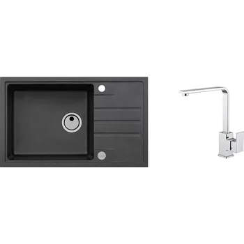 Granitový dřez Set Alveus Intermezzo 130 Black 91 + Reno Chrom