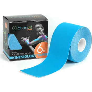 Tejpovací páska BronVit Sport Kinesio tape classic, 5 cm x 6 m Barva: světle modrá