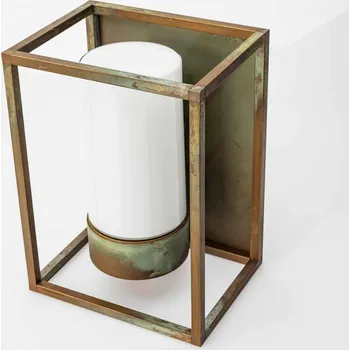 Venkovní osvětlení Moretti Luce Venkovní nástěnné svítidlo Cubic³ 3366 mosaz antique/opal - Nástěnný držák - šířka 9 cm, výška 12 cm, výstupek 2,5 cm starožitná mosaz, opál 1 x 52 W - Doprava zdarma