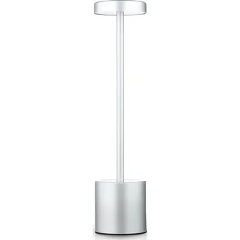 Stojací lampa Interlook HJA21-STŘÍBRNÁ | Stolní lampa s vestavěnou baterií | Noční lampa se třemi barvami světla