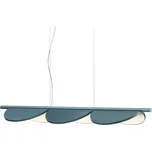 FLOS Almendra Linear LED závěsné světlo 3x, modrá - baldachýn - délka 42 cm, šířka 7 cm, výška 3,9 cm modrá metalická LED 45 W celkem - Doprava zdarma