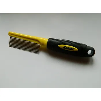 Kartáč pro zvířata Hřeben plastový s protiskluzovou rukojetí hustý.