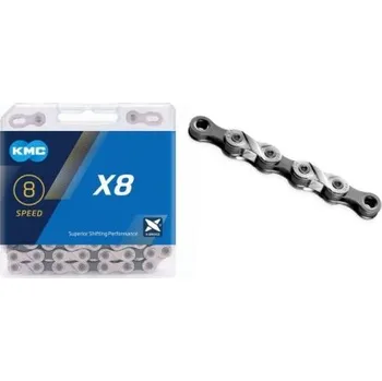 Řetěz na kolo řetěz KMC X8 114 článků stříbrno/šedý - Se spojkou, 114 článků