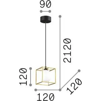Ideallux Závěsné svítidlo Ideal Lux Lingotto, jednosvítidlo, černé, opálové sklo - Ø stříšky 9 cm černá, opálově bílá 1 x 3,4 W LED - Doprava zdarma