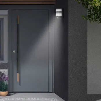 Lampička Telefunken LED venkovní nástěnné Toledo, senzor, černá 4&nbsp;000K černá, bílá LED celkem 12 W - Doprava zdarma