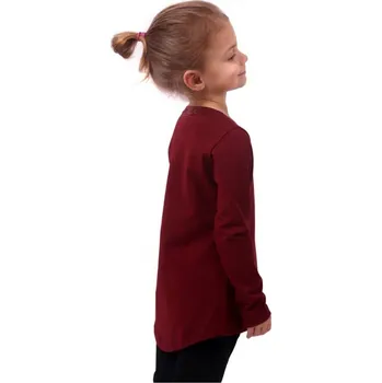 Chlapecké tričko Dívčí tričko, dlouhý rukáv, vínové 116