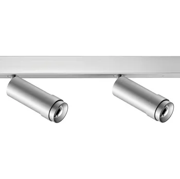 Lampička Stropní bodové svítidlo Ribag Vertico, dvě světla, 3 000 K, hliník - Ø reflektoru 5 cm; montáž na strop - délka 120 cm, šířka 3,6 cm, výška 4,3 cm bezbarvý eloxovaný hliník 2 x 14 W LED - Doprava zdarma