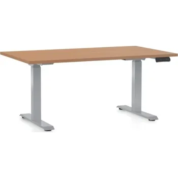 Psací stůl Výškově nastavitelný stůl OfficeTech D, 120 x 80 cm, šedá podnož, buk
