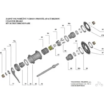 Náboj kola Váleček zabírací hlavy 6,6mm - , 6,6 mm