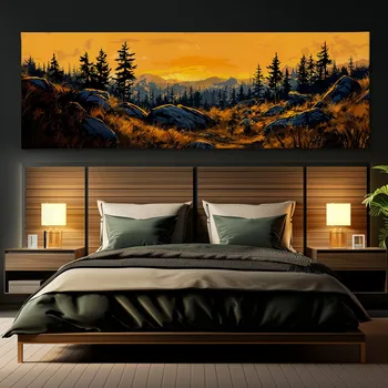 Obraz Obraz na plátně - Teplé lesní seance FeelHappy.cz Velikost obrazu (šířka x výška): 60 x 20 cm