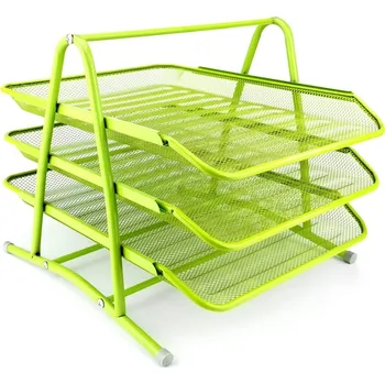 Leviatan Drátěný trojbox na dokumenty, zelený