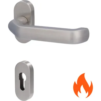 Dveřní kování Südmetall Flensburg Oval - R TopSpeed, nerez, požární Klika/klika
