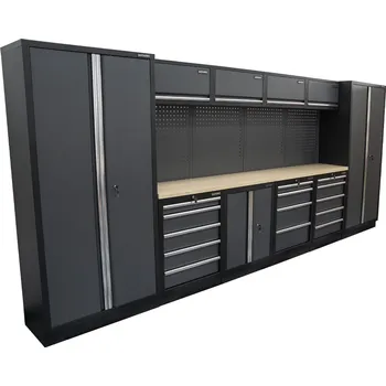 Matabro AKČNÍ SET Sestava 10 ks dílenského nábytku SET-CA01033 s dřevěnou pracovní deskou MB-TGW53