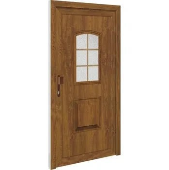 Vchodové dveře Plastové vchodové dveře Texas 100x210 cm L zlatý dub