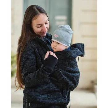 Těhotenská mikina Nosící svetr (přední nošení) Elsa, černý M