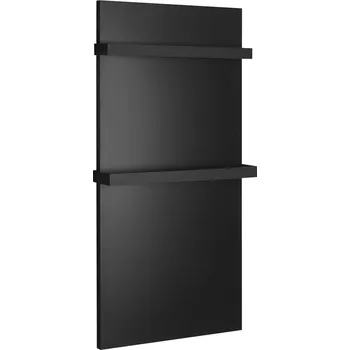 Radiátor ENIS koupelnový sálavý topný panel 600W, 590x1200 mm, držáky ručníků, IP44, černá mat DOPRAVA ZDARMA